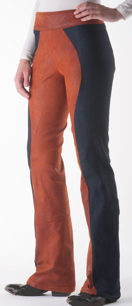 Jeans with Stretch Leather